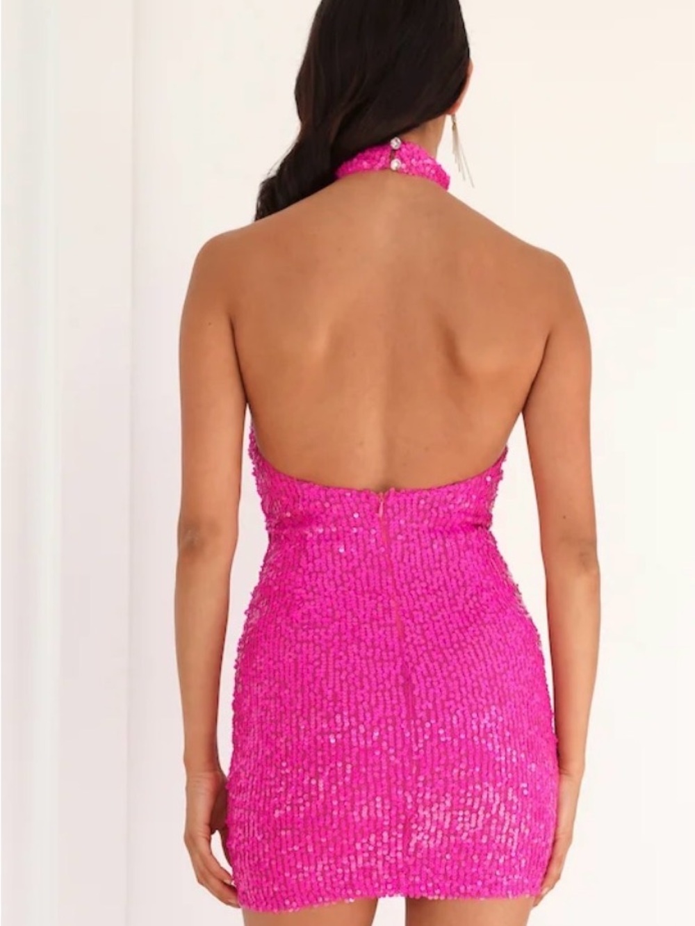 NWT Hello Molly Enchanted Parties Sequin Mini Dress - Hot Pink - Picture 2 of 13